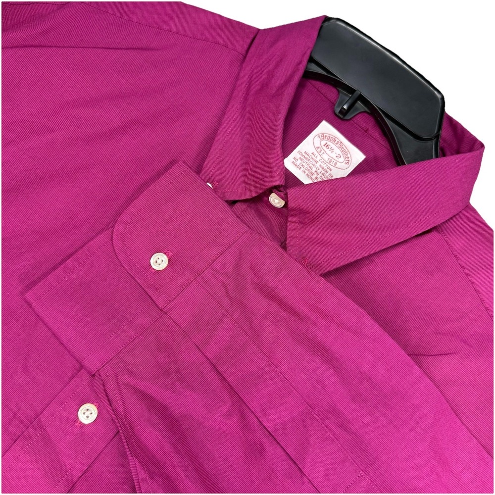 VTG New Brooks Brothers Dress Shirt‎ Red 16.5 - 2 Long Sleeve Button-Down 90s
